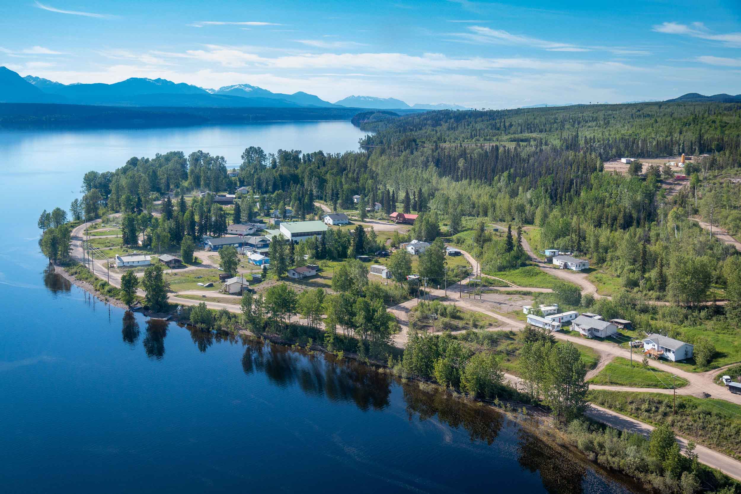 Ariel view of community in Takla territory