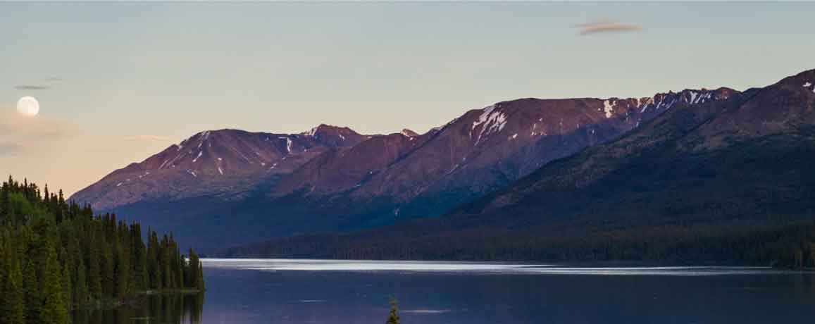 Lake by the mountains